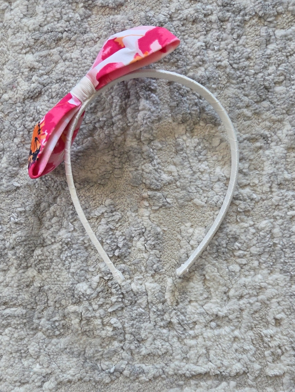 Janie and Jack Pink Floral Bow Headband
